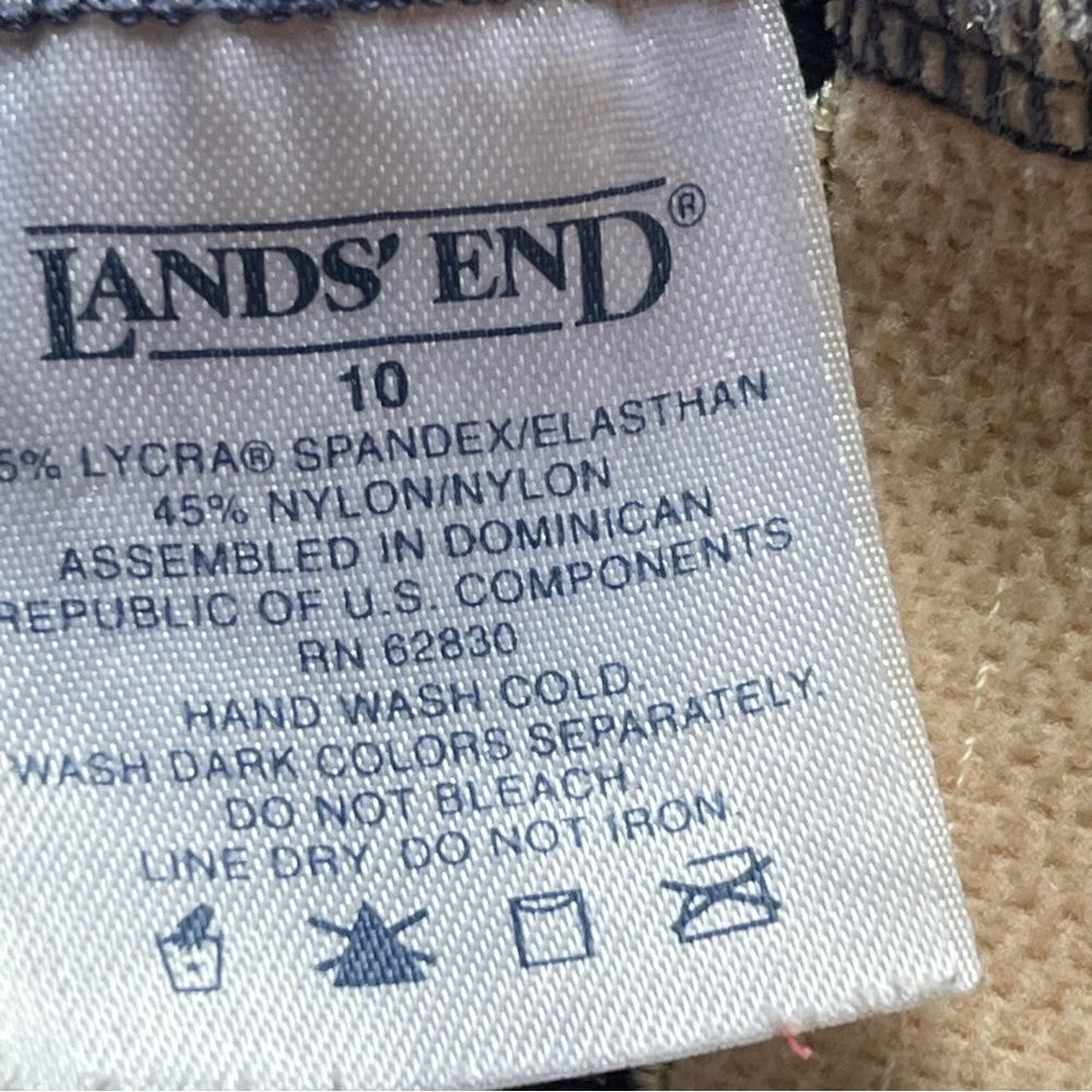 Lands' End Women's One Piece Tank Swim Suit Blue/Light Blue Size 10 - Picture 4 of 9